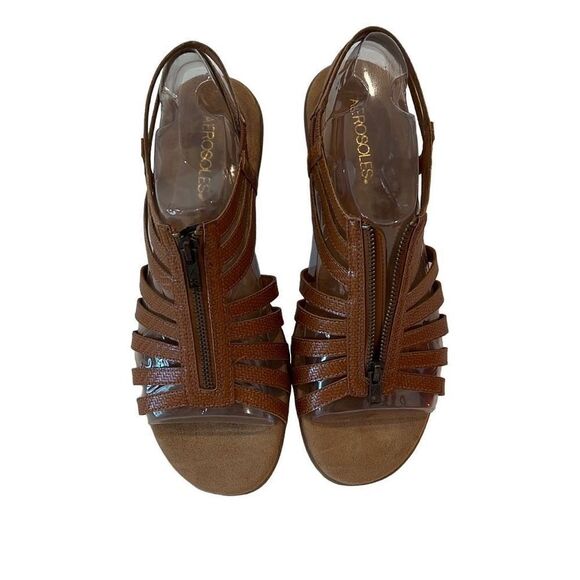 Aerosoles Leather Tan flat Sandals Sz.9.5 New - Picture 3 of 6